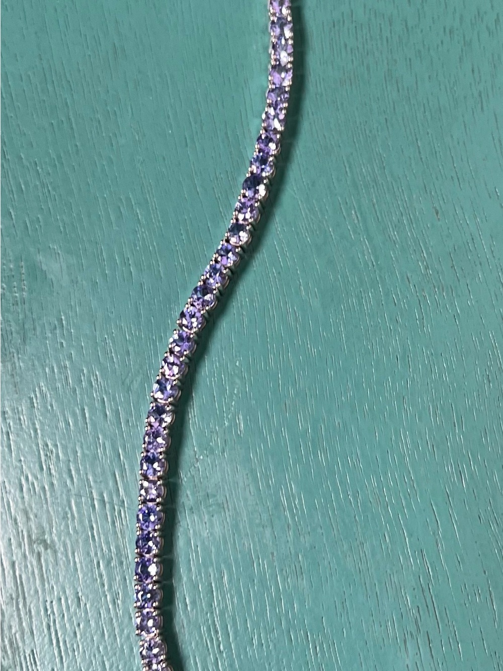 Silver Tennis Bracelet with Light Purple Stones - Picture 3 of 6